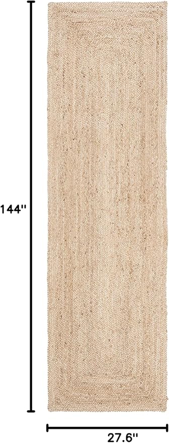 SAFAVIEH Cape Cod Collection 2'3" x 12' Natural CAP252A Handmade Flatweave Jute Entryway Foyer Living Room Kitchen Runner Rug