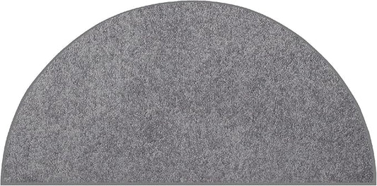 Furnish my Place Modern Indoor/Outdoor Commercial Solid Color Rug - Grey, 42" x 84" Half Round, Pet and Kids Friendly Rug. Made in USA, Area Rugs Great for Kids, Pets, Event, Wedding