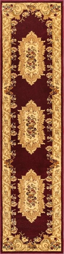 Unique Loom Versailles Collection Traditional Classic Floral Motif Area Rug (2' 0 x 8' 0 Runner, Burgundy/Ivory)