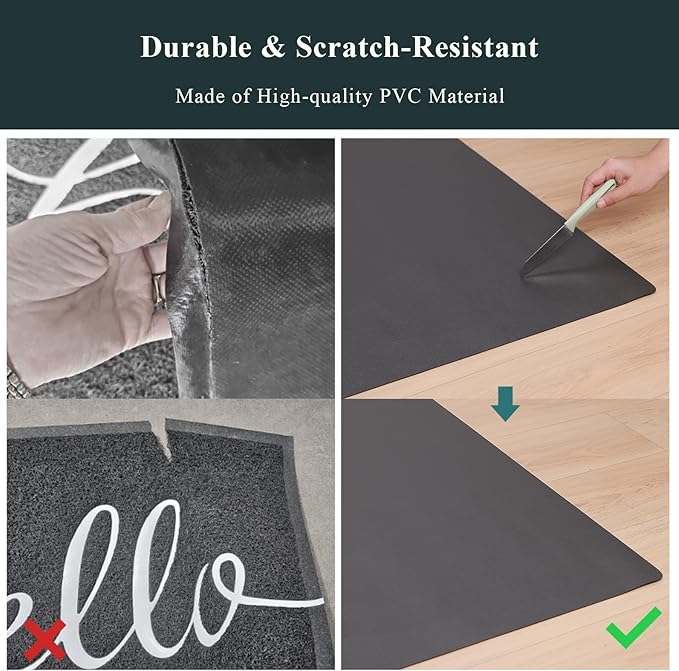 Runner Rug for Hallways Kitchen, 2'x8' Leather-Look Waterproof Vinyl Entryway Floor Mat, Washable Comfort Standing Mat for Bedroom, Bathroom, Laundry Room