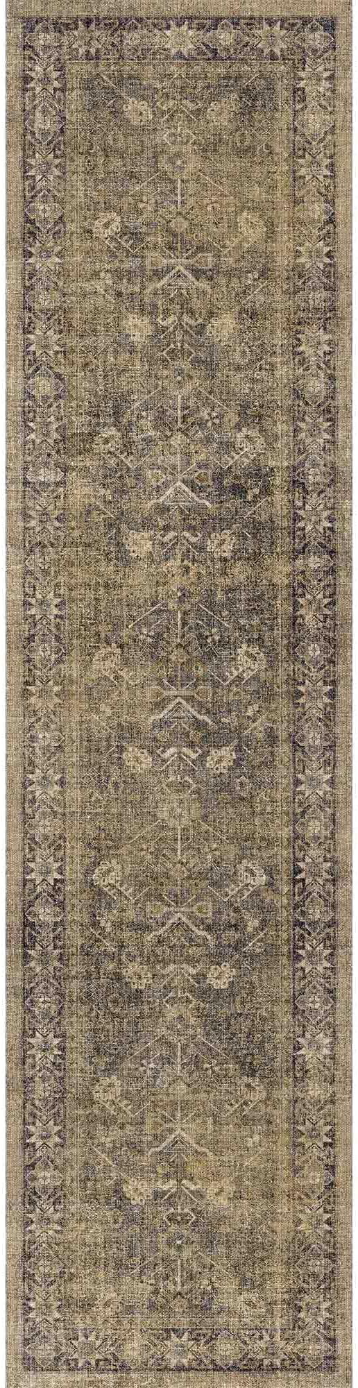 2x6 Brown Black Area Rug Runners for Hallways Washable Vintage Distressed Carpet Low Pile Non Slip Indoor Retro Soft Long Accent Rug Bedroom Kitchen Bathroom Laundry Dining Living Room