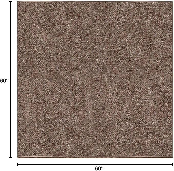 Ambiant Broadway Collection Pet Friendly Indoor Outdoor Area Rugs Brown - 5' Square, Stain & Fade Resistant, Easy Care, Pet & Kids Friendly, Made in USA, Perfect for Weddings & Everyday Use!