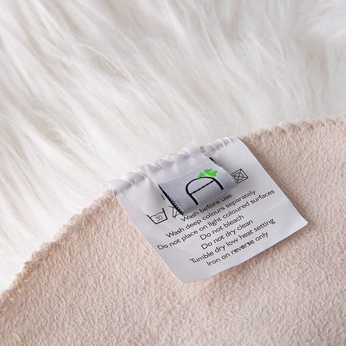 Ashler Faux Fur Rug - Fluffy Shaggy Area Rug, Ultra Soft 2.2 x 4 Feet Rectangle, White Fuzzy Machine Washable Shag, Nursery Decor Throw for Bedroom, Kids Room, Living Room