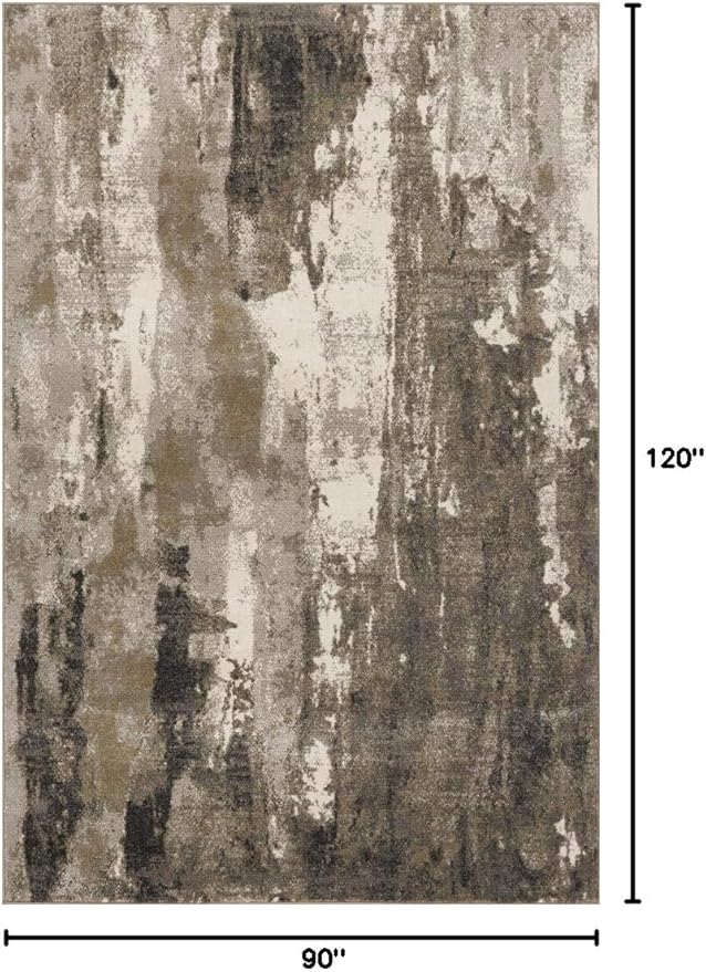 LUXE WEAVERS Lagos Collection Beige 8x10 Abstract Area Rug