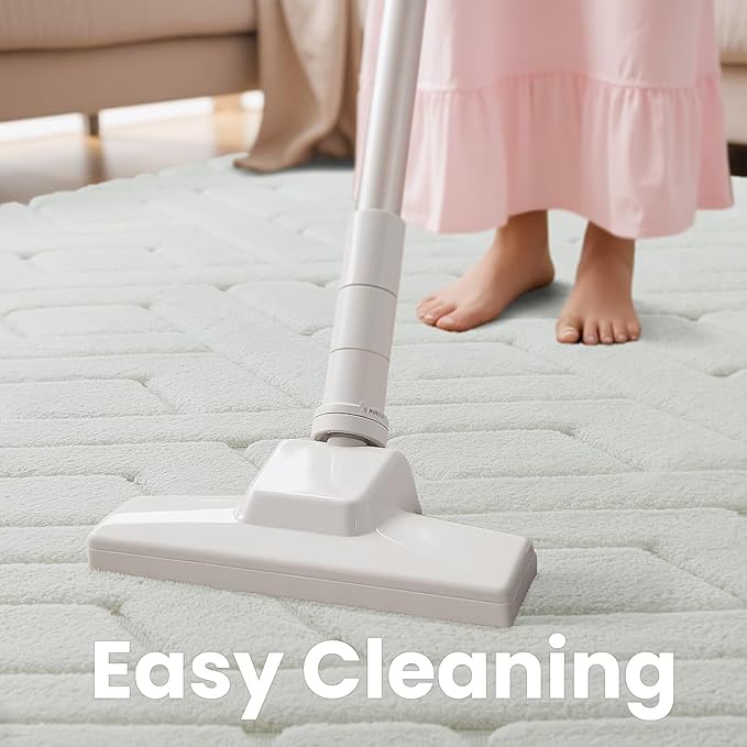 Ultra Soft Cream White Area Rug for Bedroom, 4x6 Modern Geometric Shag Rugs with Nonslip Backing for Living Room, Washable Fuzzy Carpet for Cozy Kids Room Nursery