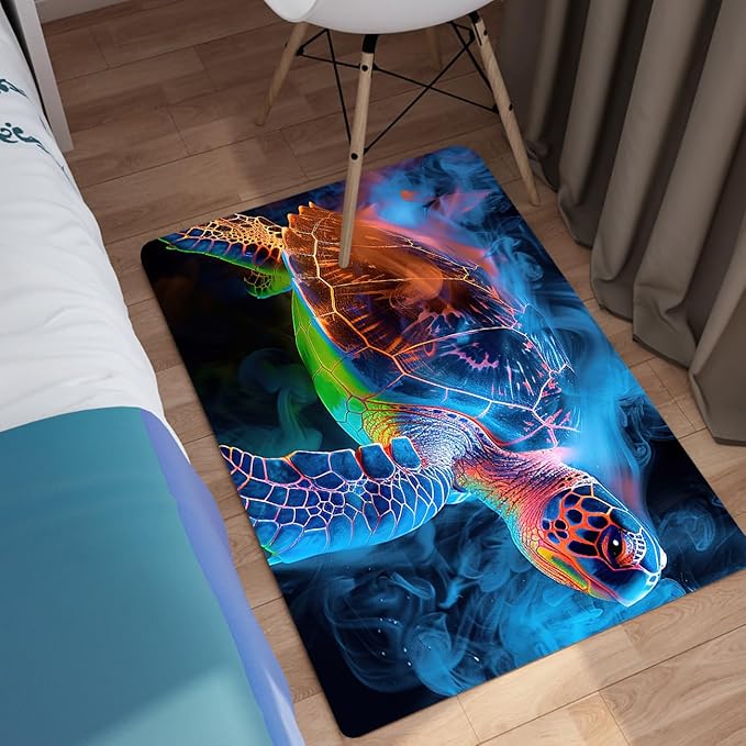 Sea Turtle Rugs - Sea Turtle for Kids Boys Coastal Rug for Bedroom Ocean Life Theme Decor Ocean Carpet Rug, 2'×3'
