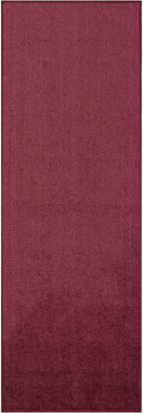Furnish my Place Modern Plush Solid Color Rug - Cranberry, 6' x 20', Pet and Kids Friendly Rug. Made in USA, Runner, Area Rugs Great for Kids, Pets, Event, Wedding, Living Room