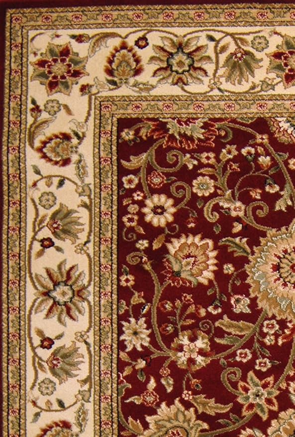SAFAVIEH Lyndhurst Collection Accent Rug - 4' x 6', Red & Ivory, Traditional Oriental Design, Non-Shedding & Easy Care, Ideal for High Traffic Areas in Entryway, Living Room, Bedroom (LNH212F)