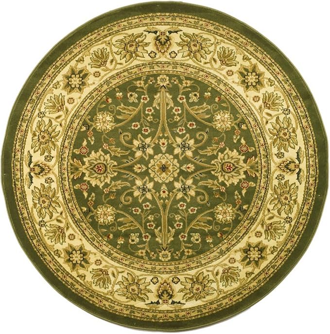 SAFAVIEH Lyndhurst Collection 8' Square Sage / Ivory LNH212C Traditional Oriental Non-Shedding Living Room Bedroom Dining Home Office Area Rug
