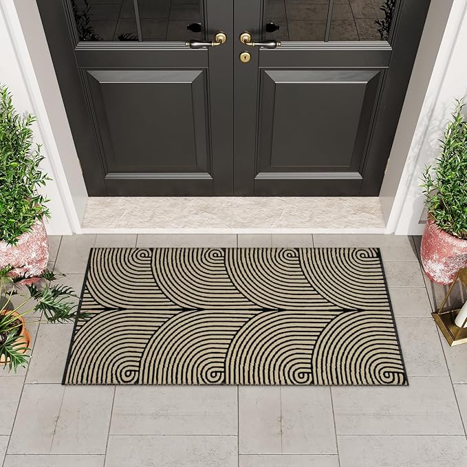 Tiffasea Washable Kitchen Rugs 2'x4.3', Farmhouse Runner Rugs Reversible Entryway Runner Rug Cotton Hand-Woven Modern Area Rug Small Bathroom Rug Runners for Hallway Bedroom Porch Foyer