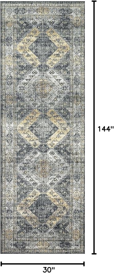 Loloi II Skye Collection SKY-09 Graphite/Silver 2'-6" x 12'-0" Runner Rug