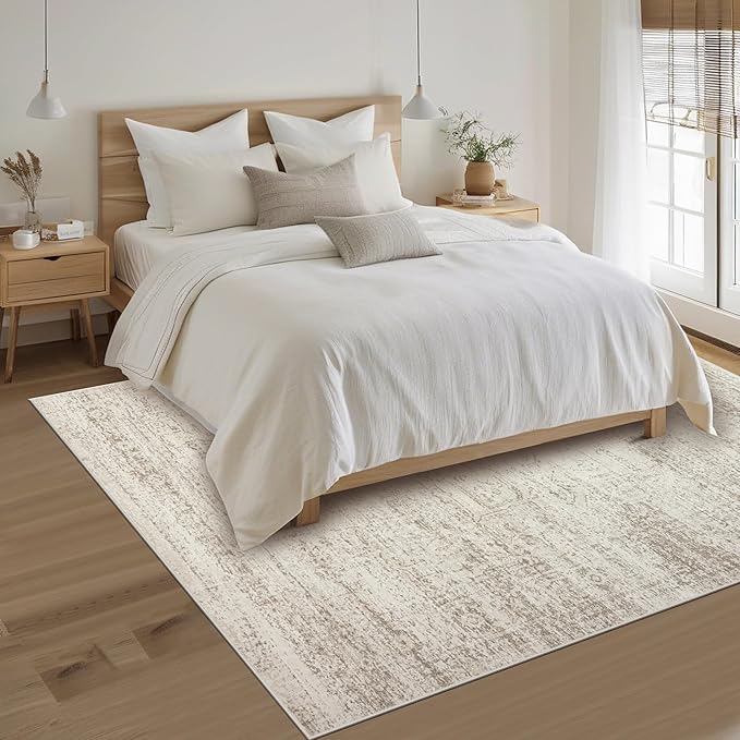 Washable Rugs 3x5 Area Rugs for Living Room,Bedroom- Non Slip Vintage Entryway Rug for Indoor Entry,Kitchen,Bathroom,Kids Girls Room,Home,Office,Ultra Soft Faux Wool Laundry Room Small Carpets