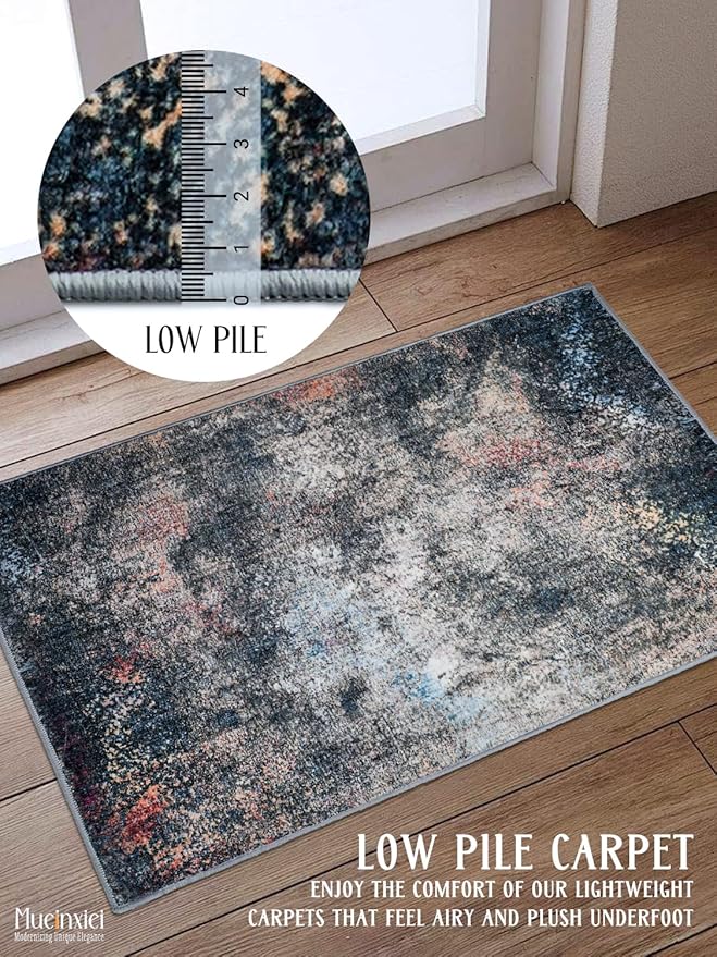 Area Rug 2x6 Hallway Runner Rugs,Non Slip Machine Washable Hallway Runner Rug Soft Bedroom Rug, Low PileLightweight Rugs for Entryway, Hallway, Kitchen and Corridor