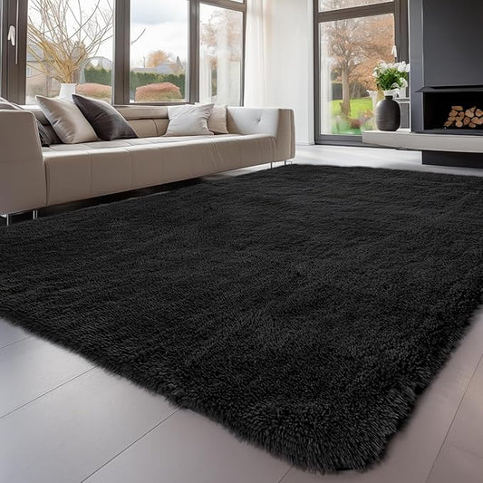 Sour Lemon 10x14 Area Rugs for Bedroom, Fluffy Rugs for Living Room, Large Area Rug Shag Shaggy Carpet Soft Plush Furry Bedside Rug, Machine Washable Area Rugs for Kids Girls Boys Home Decor Anti Slip