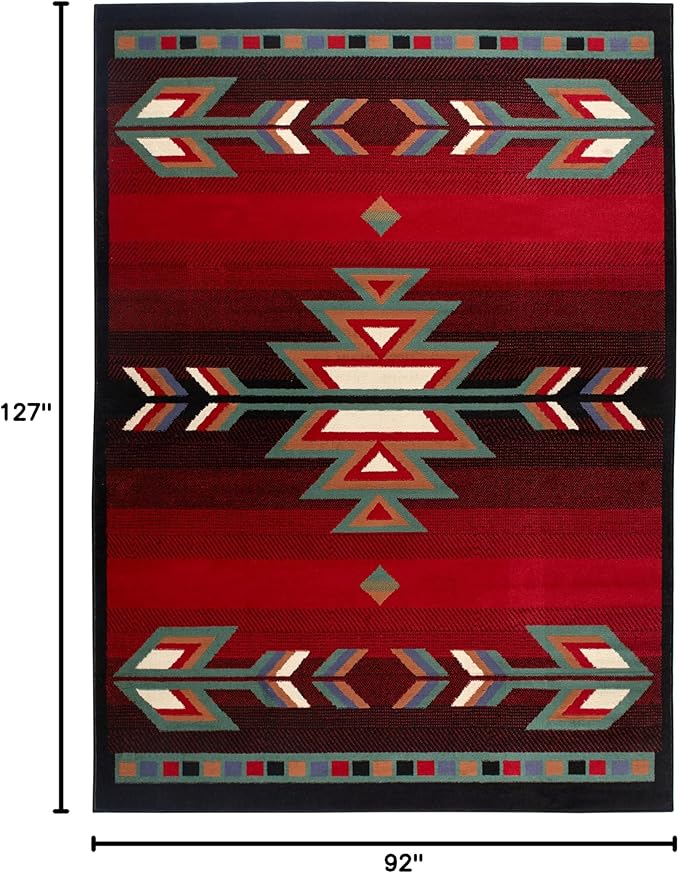 Home Dynamix Sagrada Southwest Area Rug , 7'8" x 10'7" inch , Black/Red/Ivory