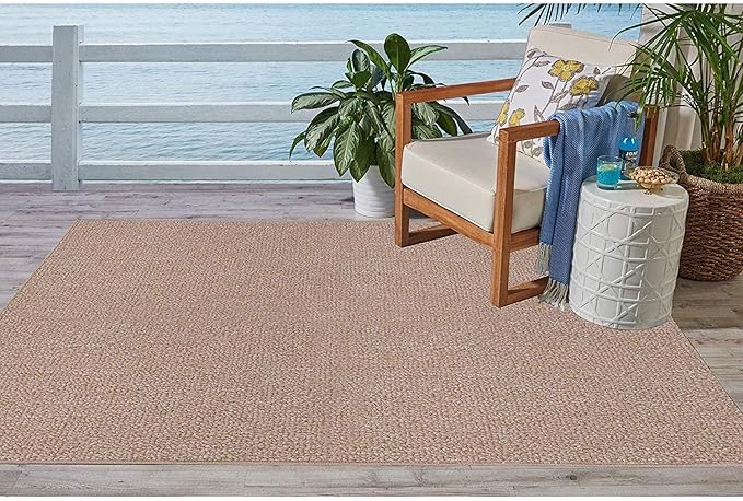 Ambiant Broadway Collection Pet Friendly Indoor Outdoor Area Rugs Beige - 2' x 12' Oval, Stain & Fade Resistant, Easy Care, Pet & Kids Friendly, Made in USA, Perfect for Weddings & Everyday Use!