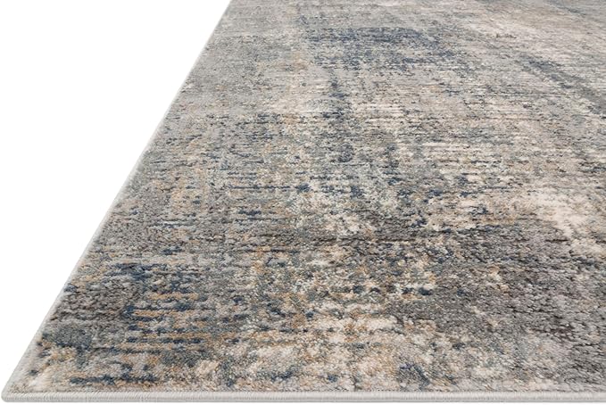 Loloi Teagan Collection 5'-3" x 7'-6" Area Rug in Denim/Slate - Large, Soft Neutral Rug, High-Traffic for Living Room, Bedroom, Home Office, Dining Area