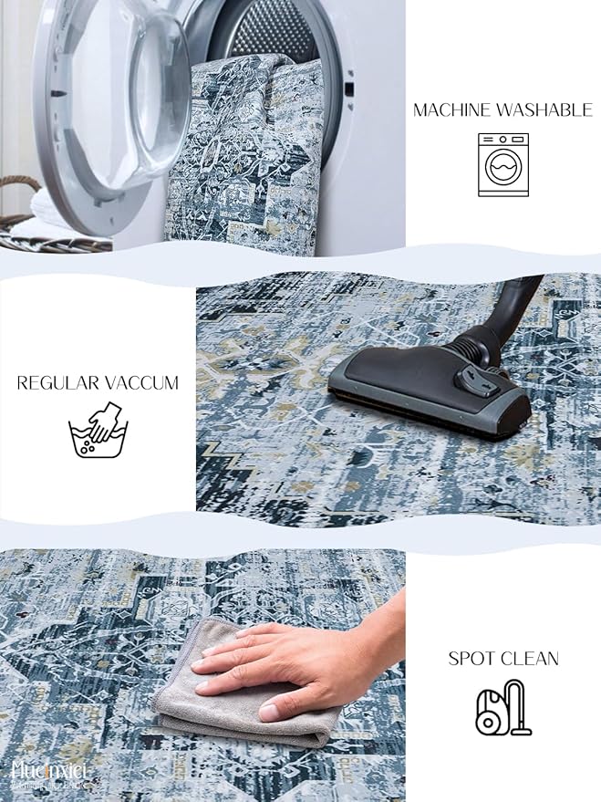 2x3 Door Mat Entryway Rug, Small Soft Non-Slip Machine Washable Area Rug Low-Pile Boho Rug Oriental Throw Rug Carpet for Living Room Bedroom Kitchen Entrance