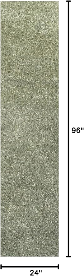 JONATHAN Y SEU100O-28 Haze Solid Low-Pile Indoor Runner-Rug, Coastal, Bohemian, Minimalist Easy-Washing,Bedroom,Kitchen,Living Room,Non Shedding, Green, 2 X 8