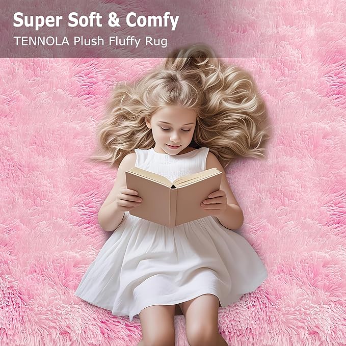 2x3 Small Pink Rug for Girls Room Soft Plush Pink Fluffy Rug for Bedroom Girls Kids Room Dorm Bedside Living Room, Door Mat Indoor Entrance Floor Shag Carpet Throw Rugs for Entryway