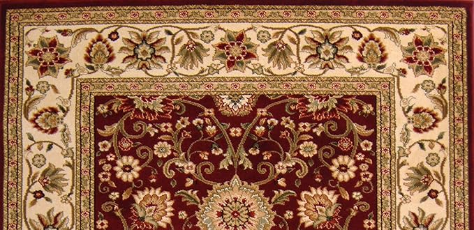 SAFAVIEH Lyndhurst Collection Area Rug - 6' x 9', Red & Ivory, Traditional Oriental Design, Non-Shedding & Easy Care, Ideal for High Traffic Areas in Living Room, Bedroom (LNH212F)