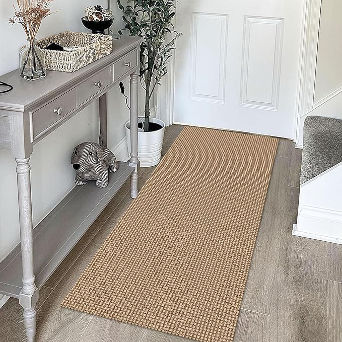 KOZYFLY Boho Hallway Runner Rug 2x5 ft Washable Hallway Carpet Runner Jute Natural Non Slip Kitchen Rug Entryway Runner Rugs Throw Rugs for Kitchen Laundry Room Bedroom Front Door (Boho Rug)