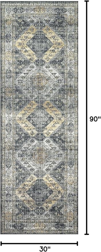 Loloi II Skye Collection SKY-09 Graphite/Silver 2'-6" x 7'-6" Runner Rug