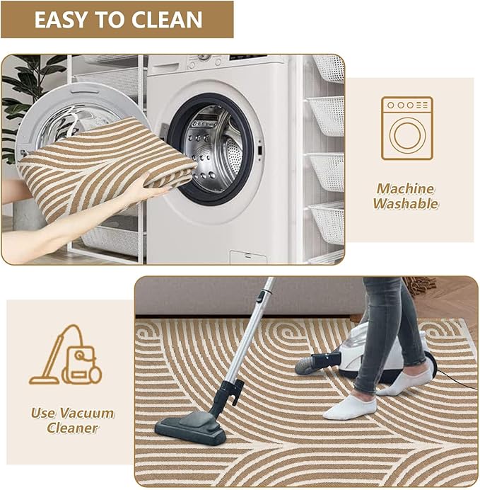 Tiffasea Washable Runner Rug 2'x6', Hallway Runner Kitchen Rugs Cotton Woven Laundry Room Entryway Rug Indoor Outdoor Rugs for Bedroom/Bathroom/Living Room