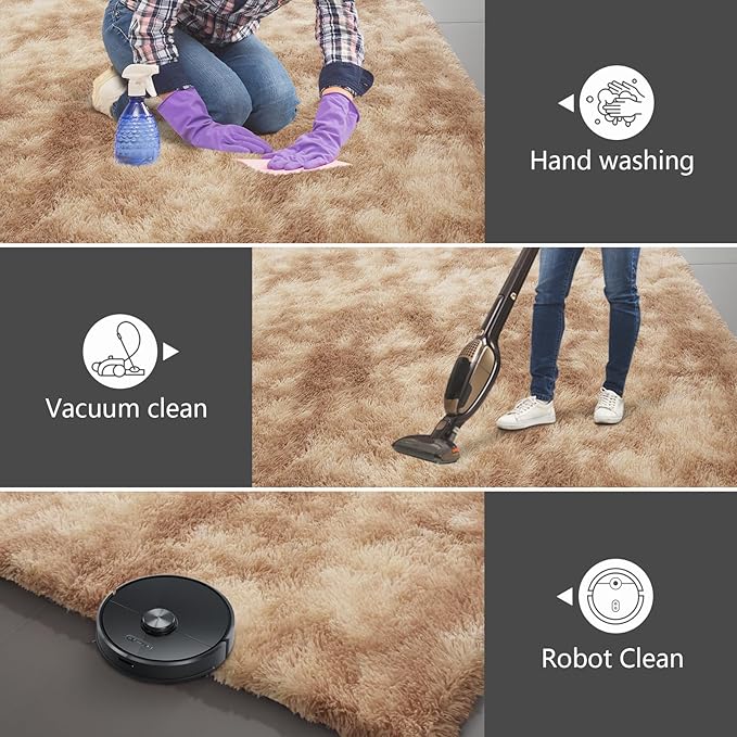 10X14 Large Area Rugs for Living Room Bedroom,Big Shag Rug for Bedroom Dorm,Soft Fluffy Indoor Carpet Nursery Rugs for Kids Girls Room Home Decor,Camel