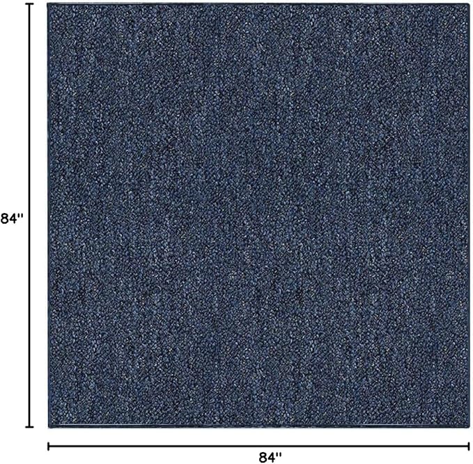 Ambiant Broadway Collection Pet Friendly Indoor Outdoor Area Rugs Blue - 7' Square, Stain & Fade Resistant, Easy Care, Pet & Kids Friendly, Made in USA, Perfect for Weddings & Everyday Use!