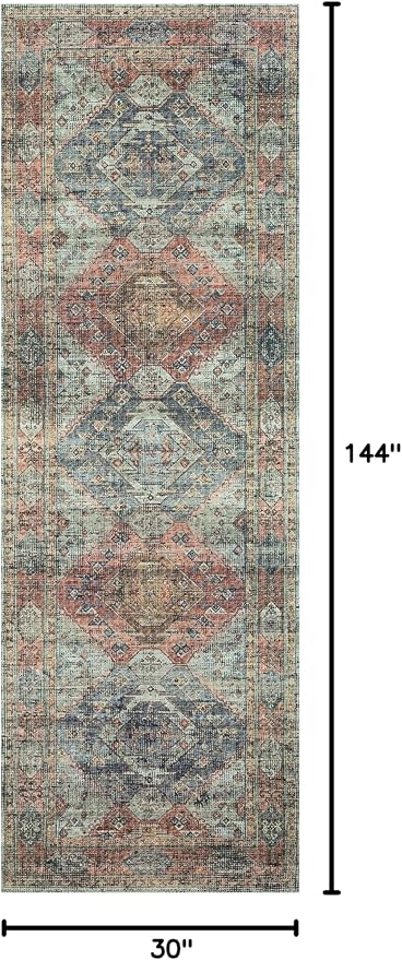 Loloi II Skye Collection SKY-06 Apricot/Mist 2'-6" x 12'-0" Runner Rug