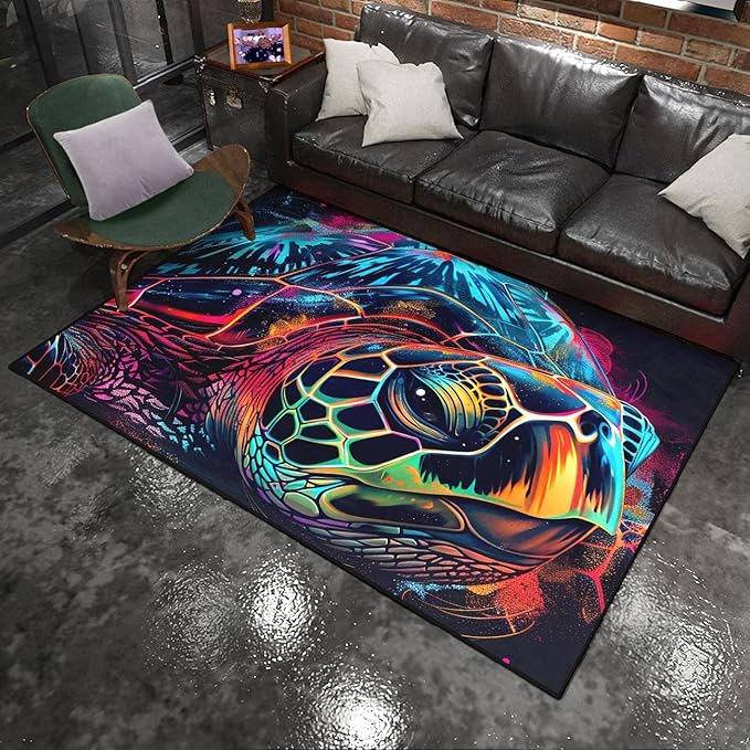 Sea Turtles Rugs for Kids - Sea Turtle Area Rug 3'×5' Ocean Life Turtles Carpet for Bedroom Living Room Ocean Turtle Kids Room Decor