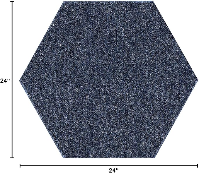 Ambiant Broadway Collection Pet Friendly Indoor Outdoor Area Rugs Blue - 2' Hexagon, Stain & Fade Resistant, Easy Care, Pet & Kids Friendly, Made in USA, Perfect for Weddings & Everyday Use!
