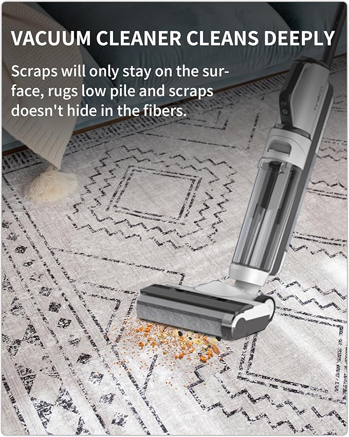 ILANGO Moroccan Runner Rugs for Hallway 2.5'x6' Machine Washable Area Rugs with Rubber Backing Modern Rugs Non Slip Carpet for Kitchen Indoor Floor Dedroom Farmhouse Dining Room, Foldable(Stone Grey)