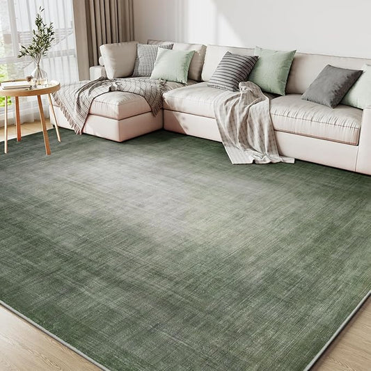 4x6 Area Rugs for Living Room, Machine Washable Non Slip Area Rug Modern Abstract Indoor Rug Carpet Ultra Soft Rugs for Bedroom Dining Room Playroom Bedside Office, Dark Green