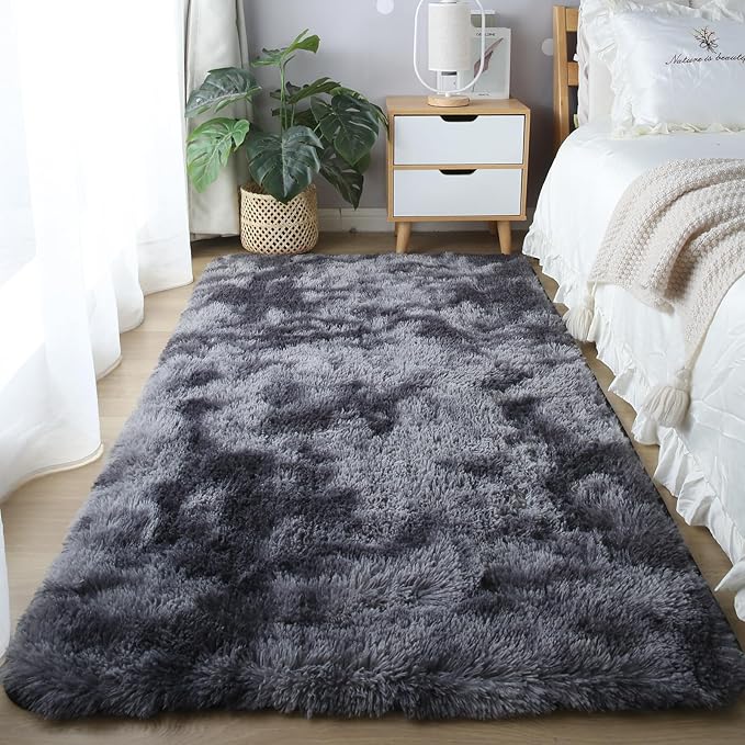 CAIYUECS Shag Area Rug 3x5 foe Bedroom, Ultra Soft Plush Rugs for Bedroom Living Room, Non-Skid Modern Nursery Faux Fur Rugs for Kids Room