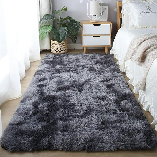 CAIYUECS Shag Area Rug 3x5 foe Bedroom, Ultra Soft Plush Rugs for Bedroom Living Room, Non-Skid Modern Nursery Faux Fur Rugs for Kids Room