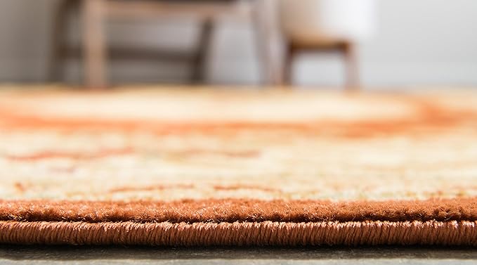 Unique Loom Versailles Collection Traditional Classic Floral Motif Area Rug (2' 2 x 6' 0 Runner, Terracotta/ Ivory)