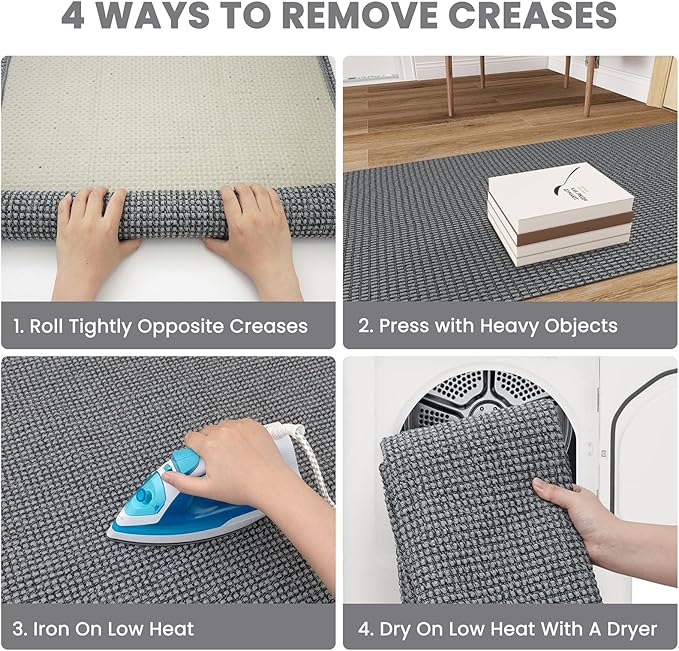 Braided Runner Rug 3x12 Ft Washable Runners for Hallways Non Slip Rubber Backed Kitchen Runners Cotton Long Entryway Runner Indoor, Woven Carpet for Hall Kitchen Entryway, Dark Grey/Grey