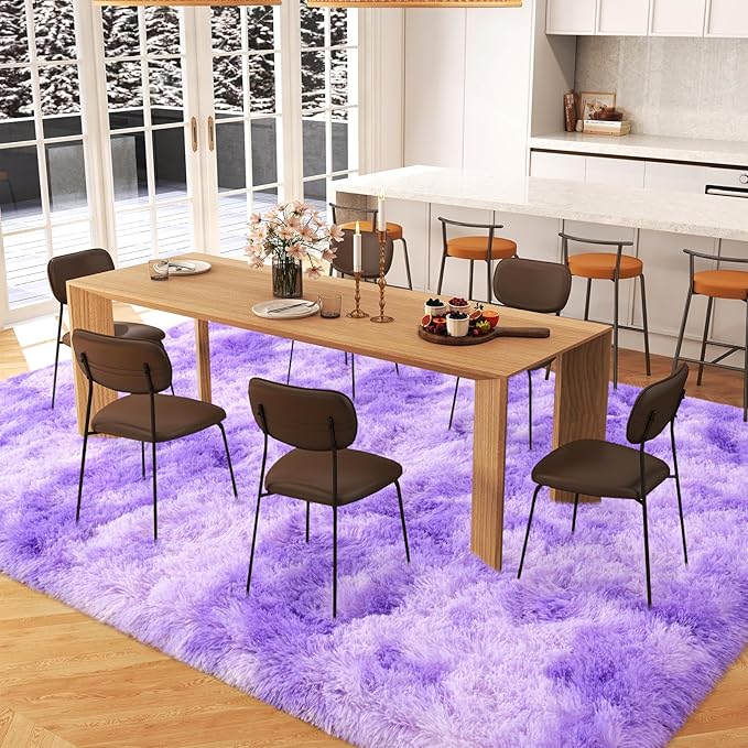 Large Rugs 8x10 Area Rugs for Living Room,Plush Fluffy Carpets for Boy and Girls Room, Modern Soft Shag Rug for Bedroom, Non Slip, Indoor Carpet for Kids Dorms Home Office Decor, Purple
