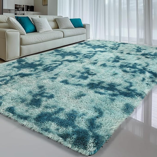 Sour Lemon 8x10 Area Rugs for Bedroom, Living Room Fluffy Rug, Large Area Rug Shag Shaggy Carpet Soft Plush Furry Bedside Rug, Machine Washable Area Rugs for Kids Girls Boys Home Decor Anti Slip