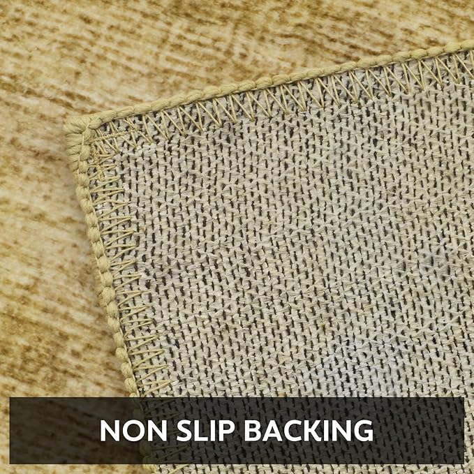 4x6 Area Rugs for Living Room, Machine Washable Non Slip Area Rug Modern Abstract Indoor Rug Carpet Ultra Soft Rugs for Bedroom Dining Room Playroom Bedside Office, Khaki