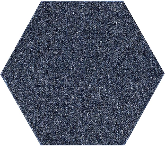 Ambiant Broadway Collection Pet Friendly Indoor Outdoor Area Rugs Blue - 2' Hexagon, Stain & Fade Resistant, Easy Care, Pet & Kids Friendly, Made in USA, Perfect for Weddings & Everyday Use!