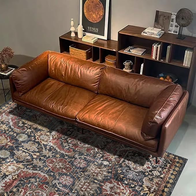 Washable Area Rugs - Perfect for Living Room, Bedroom, Kids Room, Nursery - Stain & Water Resistant Non-Slip, Pet & Child Friendly, Vintage Tribal Area Rugs (Rust, 6' x 9')