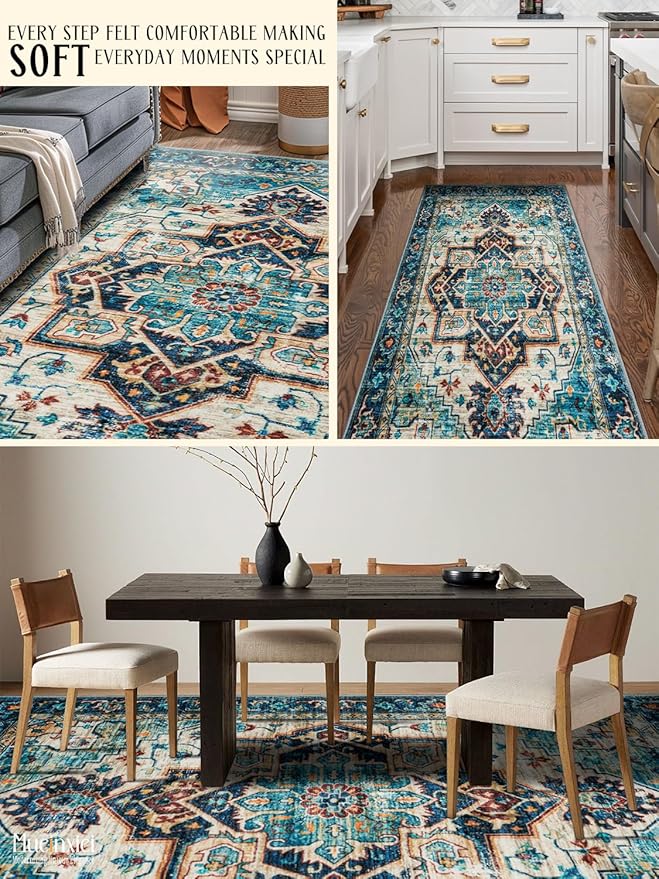 Area Rug 2x6 Hallway Runner Rugs,Non Slip Machine Washable Hallway Runner Rug Soft Bedroom Rug, Low PileLightweight Rugs for Entryway, Hallway, Kitchen and Corridor