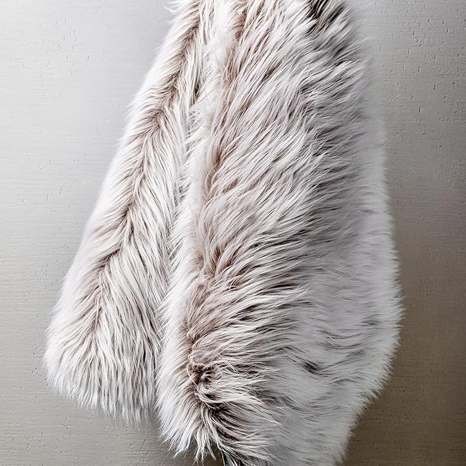 Ashler faux Sheepskin fur rug, Fluffy Shaggy Area Rug Ultra Soft 2 x 3 Feet, Frosted Bottom Beige Fuzzy, Machine Washable, Nursery Decor Throw Rugs for Bedroom, Living Room