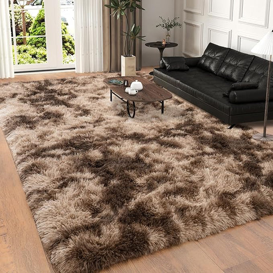 5x7 Area Rugs for Living Room, Plush Thick Carpets for Boy and Girls Room, Modern Soft Shag Rug for Bedroom, Non Slip, Large Indoor Carpet for Nursery Dorms Home Decor Aesthetic, Brown