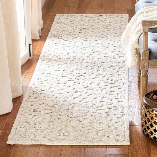 SAFAVIEH Trace Collection Runner Rug - 2'3" x 12', Camel & Ivory, Handmade Wool, Ideal for High Traffic Areas in Living Room, Bedroom (TRC103E)
