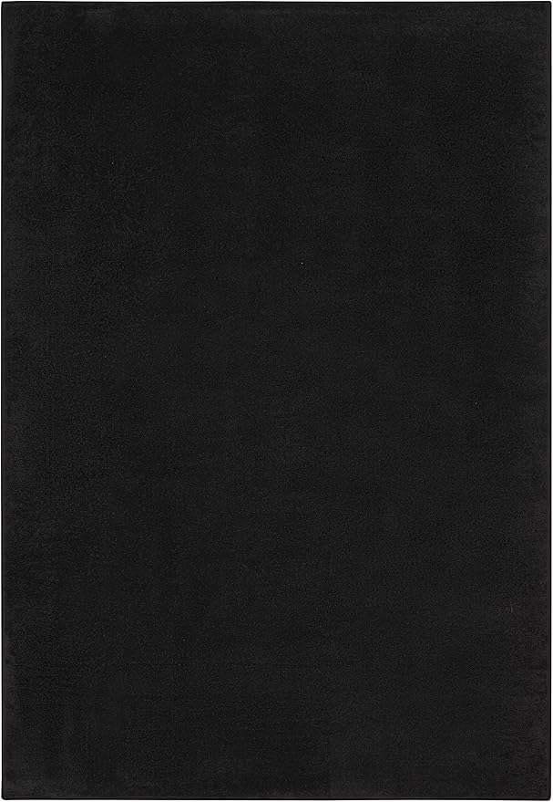 Nourison Essentials Indoor/Outdoor Black 5' x 8' Area Rug, Easy Cleaning, Non Shedding, Bed Room, Living Room, Dining Room, Kitchen (5x8)