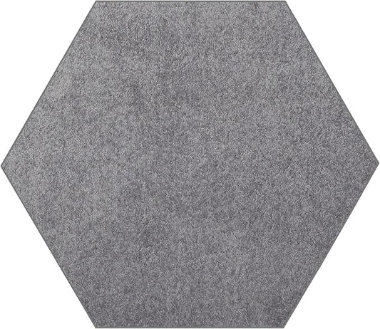Furnish my Place Modern Indoor/Outdoor Commercial Solid Color Rug - Grey, 5' Hexagon, Pet and Kids Friendly Rug. Made in USA, Area Rugs Great for Kids, Pets, Event, Wedding